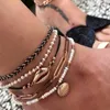 Anklets 1 Set ( 5 PCs/Set)Bohemia Chic Anklet Multicolor Shell Fashion Foot Jewelry For Summer Beach Party 19.5cm Long