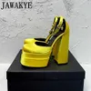 SURET Buty Wysokiej jakości satynowe kobiety Super Heels Square Platforma Platforma kostki ślub Mary Jane Chunky Heel 230225