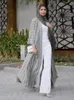 Odzież etniczna Sprężyna Maroko Abaya muzułmańska sukienka kobiety Indie Dubaj Arabski Abaya Print Turcja Eid Vestidos Kaftan Suknia Szata Musulman długa sukienka 230224