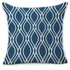 Pillow /Decorative Blue And White Geometric Linen Pillowcase Sofa Cover Home Decoration Can Be Customized For You 40x40 45x45