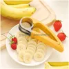 car dvr Fruit Vegetable Tools Kitchen Accessories Banana Slicer Sau Slicers Stainless Salad Sundaes Cooking Drop Delivery Home Garden Dinin Dhbyk