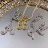 Ketten Hiphop Mode Frauen Männer A-Z Kursive Buchstaben Name Anhänger Halskette Iced Out Bling Zirkonia 26 Inital Charme Halsband Schmuck