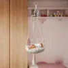 猫のベッド織りバスケット通気性中空吊り綿ライン植木鉢フルーツホームの装飾