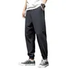 Męskie spodnie Hybskr High Street Duży lniany stały kolor Casual Pants Nowy japoński duży hip hop harem pant Męskie spodnie Z0225