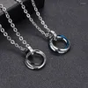 Pendant Necklaces WANGAIYAO Men's Necklace Trendy Hip Hop Female Personality Jewelry Three Ring Titanium Steel Access