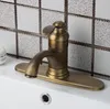 Badrumsvaskar kranar antik mässing korta bassängen kran koppar tekanna typ vintage toalett hög och kall