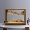 Oggetti decorativi Figurine Legno massello 3D creativo rotante sabbia liquida pittura casa camera da letto decorazioni artigianato 230224