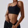 Women's Tanks H9ED Women Crisscross Back Sports Bra With Removable Pads Wireless Strappy Backless Workout Fitness Running Bralette Crop Top