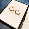 Earrings designer for women mens luxurious charm stud hiphop anniversary vintage double letter anniversary ohrringe alloy jewellery luxury earring ZB016 F23