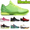 حذاء كرة السلة للرجال 2023 Mamba 6 Proto حذاء Grinch Mambacita Sweet 16 Challenge Red Prelude Think Pink Chaos أسود أبيض Del Sol مصمم أحذية رياضية للرجال