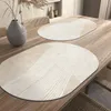 Table Mats Light Luxury Oval Leather Mat Nordic Abstract Printed Placemat Waterproof Oilproof Heatinsulated Plate Bowl Pad Home Decor