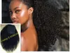 Afro -Amerikaanse Afro Puff Drawstring Ponytails Human Hair 4B 3C Kinky Kinky Curly Extension Pony Tail Hair stuk 160G Jet Black Color 1
