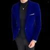 Costume en velours doré pour homme, vêtement Slim, blazer d'affaires de haute qualité, robe de mariée, veste pour homme, 2023