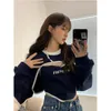 Sudaderas con capucha para mujer Sudaderas HOUZHOU Vintage Kpop Sudaderas con capucha Mujer Y2k Streetwear Pullover Estética Moda coreana Sudadera recortada Mujer Harajuku Hippie 230224