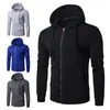 Vestes pour hommes tout assorti mode à capuche à manches longues hommes veste sweat-shirt doux couleur unie streetwearmen's