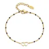 Link Chain Zmzy 6pcs/set veel groothandel mode hart dubbele armband enkelband voor vrouwen verstelbare roestvrijstalen ketting armbanden sieraden G230222