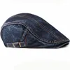 Beretten ht2295 vrouwen mannen cap lente zomer zon hoed denim gastby ivy sboy flat verstelbare katoenen jeans baret