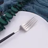 Dinnerware Sets Black Silver 4 Pieces Gold Cutlery Set Stainless Steel Lunch Flatware Fork Spoon Knife Tableware Drop