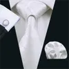 Neck Ties White Paisley Silk Jacquard Woven classic Tie Hanky Cufflinks Set For Men Business Wedding Party Free Shipping J230225