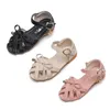 Sandalen Bowtie Bow Sandalen Mädchen Kinder Designer Schuhe 2021 Sommer Neue Weiche Untere Sandalen Für Kinder Mode Einfarbig Prinzessin Schuhe Z0225