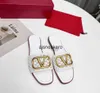 2022 Designer Classic Fashion New Ladies Sandals Signature Grain Heth Dekoracyjny element