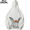 Men's Hoodies Sweatshirts Mens Hip Hop Streetwear Harajuku Pullover Angel God Printed Hoodie Pocket Cotton Fleece Pullover Grey Hooded Sweatshirt 230225