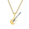 Pendant Necklaces Musical Guitar Necklace Length 50mm Street Fashion Meaningful Gift For Guitarist Bassist