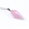 Pendant Necklaces Marcatsa Natural Gem Stone Hexagon Pyramid Reiki Pendulum Necklace Charms Healing Chakra Amulet For Women