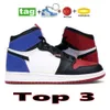 Mens 1 High OG 1s Sapatos de Basquete Homens Royal Sneakers Universidade Azul Patente Criado Gorge Verde Escuro Mocha Starfish Preto Branco Mulheres Treinadores Tamanho 36-46