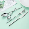 4 Pieces Flatware Set Dishwasher Safe Silverware 18 0 Spoon Fork and Knife Set