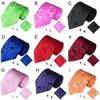 Bow Ties 3PCS Men's Jacquard Tie Paisley Cashew Pocket Towel Cuff Classic GentleMan Party Square Handkerchief Link