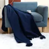 Blankets Woven Waffle Sofa Blanket Home Textile Summer Knee Solid Color Small Office Nap Quilt Throw Room Decoration