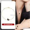 Chain Designer Butterfly Armband Rose Gold Plated Ladies and Girls Valentines Day Mothers Engagement Smycken Fade Drop Delivery B8383885