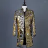 Men's Suits 109 S-4XL Multicolor Velvet Sequins Leisure Suit Coat Groom Wedding Dress Banquet Stage Clothing Men Blazer Slim Fit