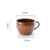 Mugs 260ml Jujubewood Tea Mug Beer Coffee Cup Dining Cups Bar Eco-Friendly Drinkware Tableware Wooden Teacup With Ears Effort Set