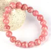 Strand Natural Rhodochrosite Armband Pink Ornament grossist