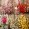 Flores decorativas 160pcs Artificial Cherry Spring Plum Peach Blossom Silk Flower Tree para festa de casamento decoração branca amarela vermelha