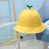 Breda brimhattar 2021 Solid Color Bucket Hat Fisherman Hat Outdoor Travel Hat Sun Cap Hatts For Children Boys and Girls 54 G230224