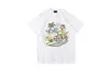 Designer T-shirt Kanyes Wests Hip Hop Skeleton Eagle Lightning Imprimer Demi-manches Hommes et Femmes Couple T-shirt à manches courtes Lavande Blanc