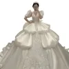 Abiti da spicco da ballo glitter abiti da sposa scintillanti con un treno lungo più taglia la principessa Crystal Vestidos de novi Robe Mariee 403