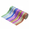 Present Wrap 10st/Set Glitter Washi Paper Adhesive Tape Colorful Stylish Decoration DIY Craft Sticker Decorating Notebook 1.5cmx3m