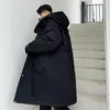 Men's Down Male Streetwear Vintage Casual Loose Overcoat Jacket Outerwear Men Winter Thicken Cotton Padded Hooded Cape Long Parkas Coat