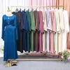 Roupas étnicas Ramadã Moda Muçulmana Vestido Hijab Eid Satin Abaya Dubai Turquia Islã Roupas básicas abayas fechadas para mulheres Robe de Kaftan Africano 230224