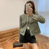 Women's Suits Arrival Short Tweed Suit Coat Women O-Neck Single-Bbreasted Tassel Slim Outwear Female