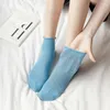 Women Socks Simple INS Campus Spring Summer Breathable Girl Blue White Cute Shallow Mouth Curling Ladies Leisure Sports