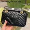 Designer feminino New 23SS Classic Leather Malmen Chain Bag