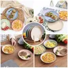 Yemek tabakları 5pcs buğday saman tabakları yeniden kullanılabilir bebek besleme yemekleri salata atıştırmalık meyve tabağı piknik yemekleri kırılmaz mutfak yemekleri 230224