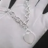 Collana in argento sterling s925 per donna Collana classica con ciondolo a forma di cuore Collana con ciondolo a catena Collana di gioielli di marca di lusso Q0603 97eJ #