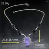 Pendant Necklaces Hermosa Jewelry Natural Purple Charoite AmethysSilver Color Women Ladies Gifts Necklace Chain 46cm 20233386