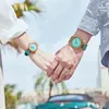 ساعة معصم فاخرة زرقاء خشبية زرقاء ساعة الكوارتز wristwatch الطبيعية الخيزر